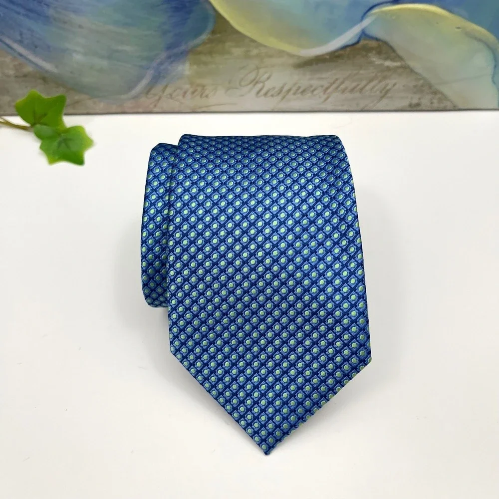 New Ted Baker London Neat Dot Silk Blend Tie in Blue